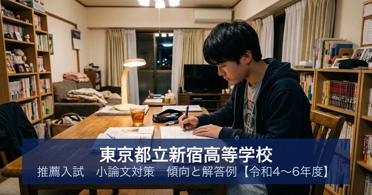 東京都立新宿高等学校 推薦入試 小論文対策｜傾向と解答例【令和4〜6年度】