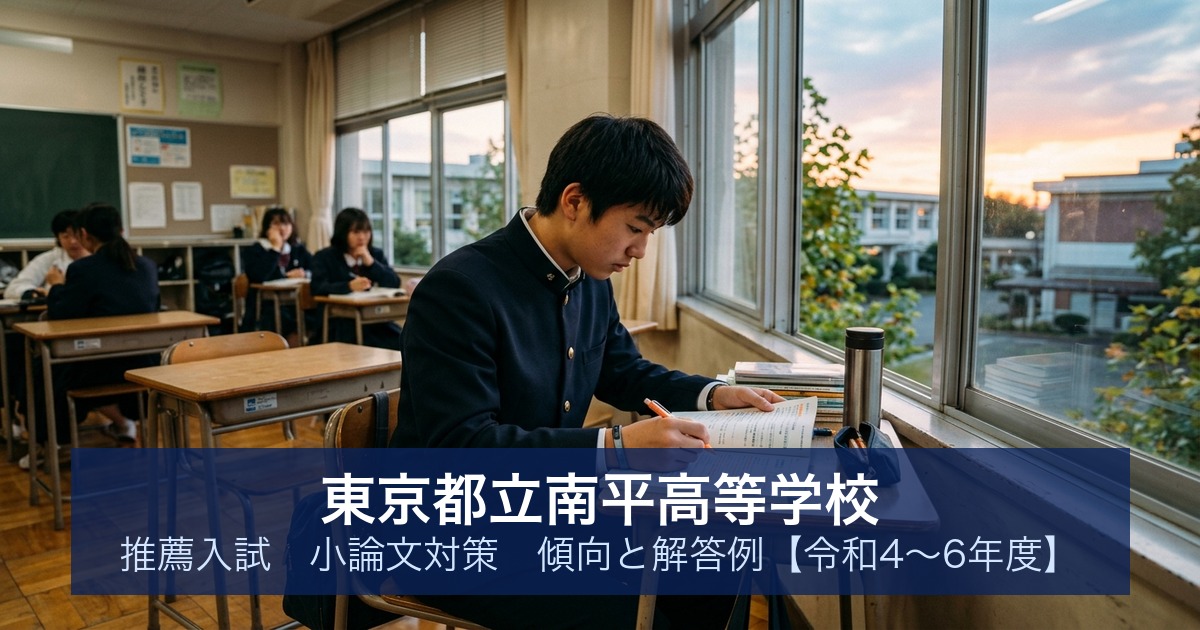 東京都立南平高等学校 推薦入試 小論文対策｜傾向と解答例【令和4〜6年度】