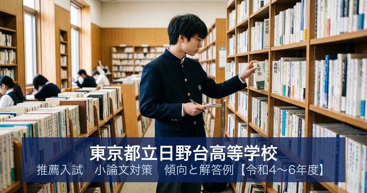 東京都立日野台高等学校 推薦入試 小論文対策｜傾向と解答例【令和4〜6年度】