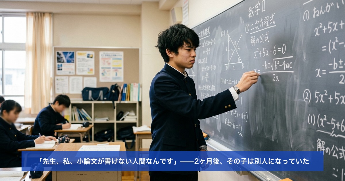 「先生、私、小論文が書けない人間なんです」——2ヶ月後、その子は別人になっていた