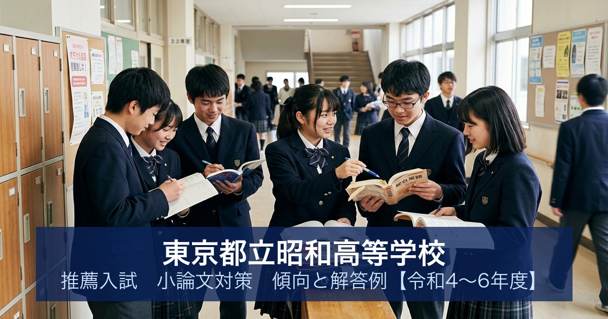 東京都立昭和高等学校 推薦入試 小論文対策｜傾向と解答例【令和4〜6年度】