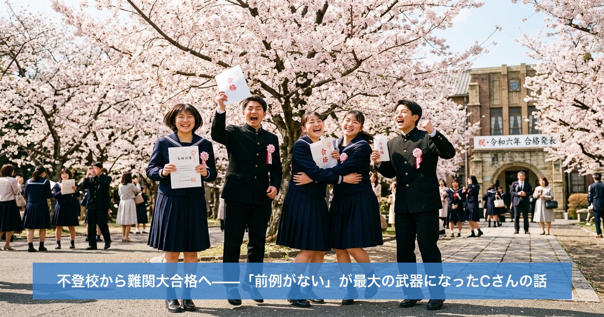 不登校から難関大合格へ——「前例がない」が最大の武器になったCさんの話