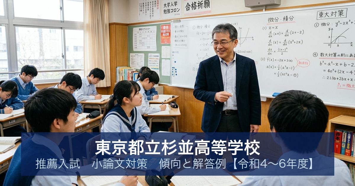 東京都立杉並高等学校 推薦入試 小論文対策｜傾向と解答例【令和4〜6年度】