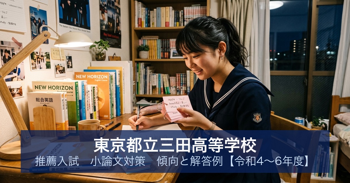 東京都立三田高等学校 推薦入試 小論文対策｜傾向と解答例【令和4〜6年度】