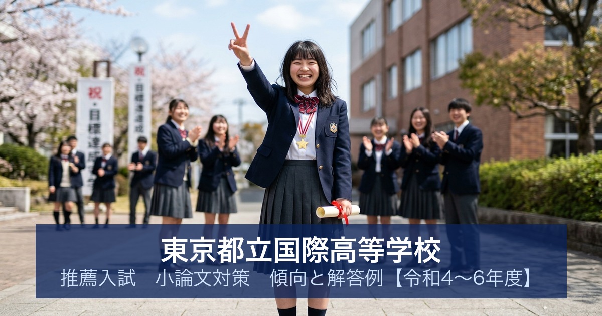 東京都立国際高等学校 推薦入試 小論文対策｜傾向と解答例【令和4〜6年度】