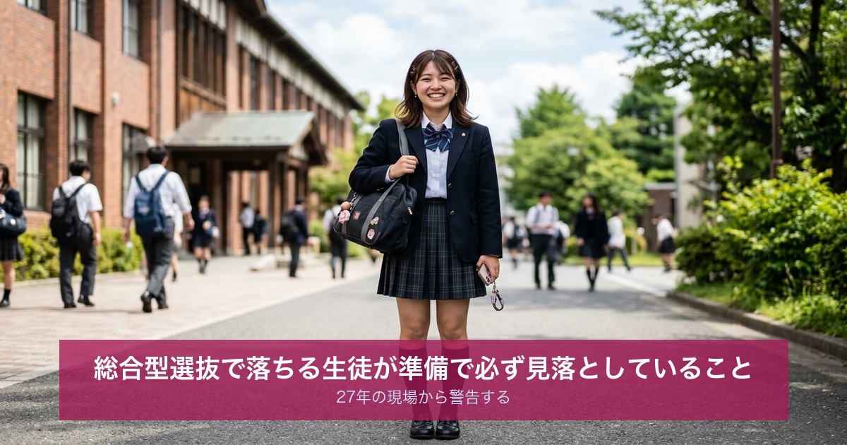 総合型選抜で落ちる生徒が準備で必ず見落としていること｜27年の現場から警告する