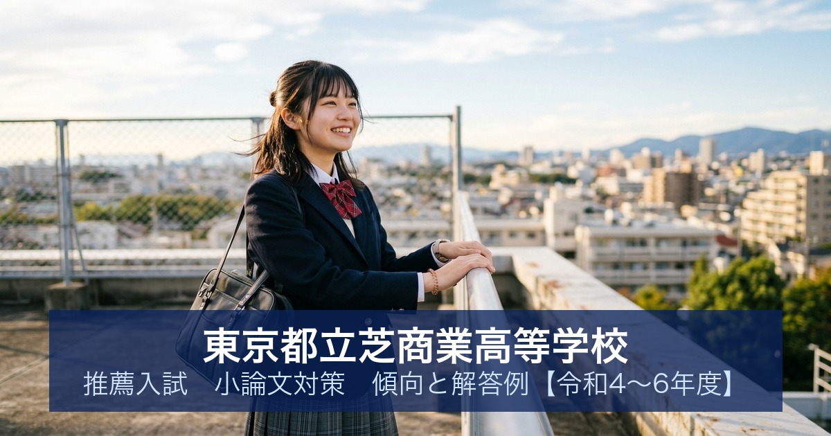 東京都立芝商業高等学校 推薦入試 小論文対策｜傾向と解答例【令和4〜6年度】