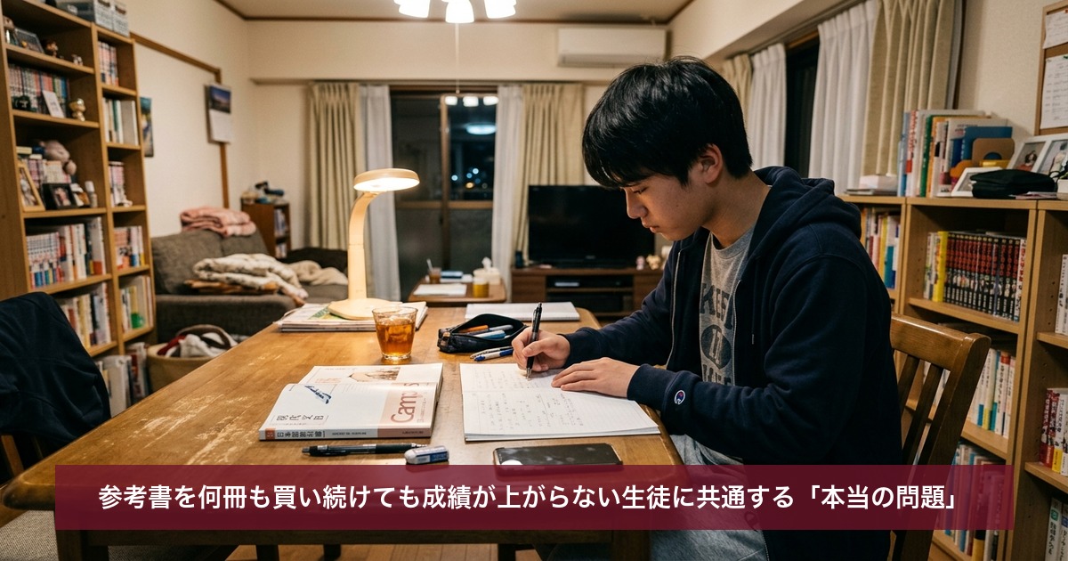 参考書を何冊も買い続けても成績が上がらない生徒に共通する「本当の問題」