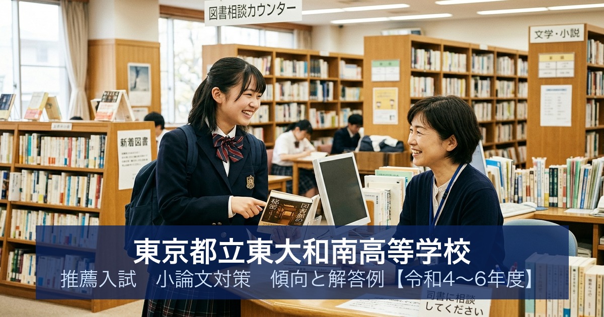 東京都立東大和南高等学校 推薦入試 小論文対策｜傾向と解答例【令和4〜6年度】