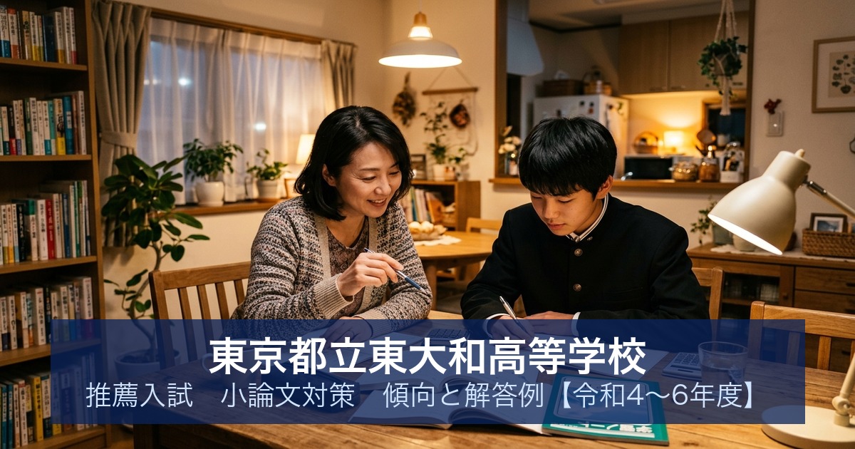 東京都立東大和高等学校 推薦入試 小論文対策｜傾向と解答例【令和4〜6年度】