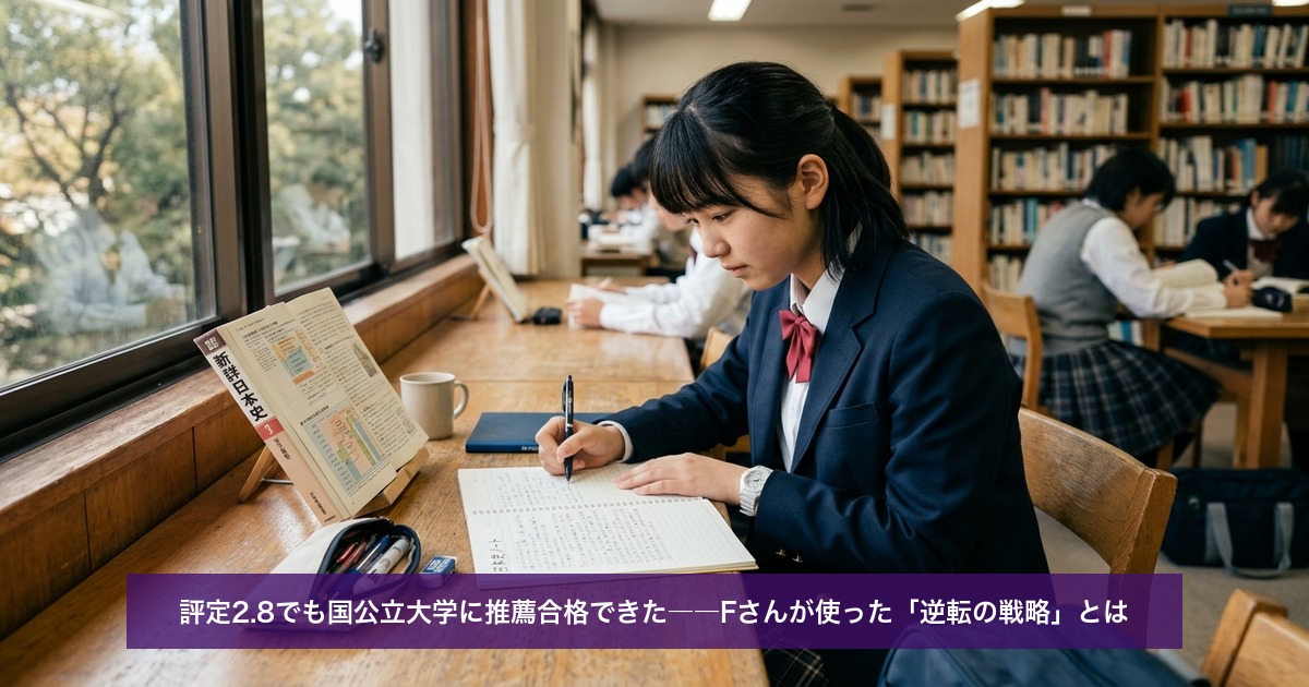 評定2.8でも国公立大学に推薦合格できた――Fさんが使った「逆転の戦略」とは