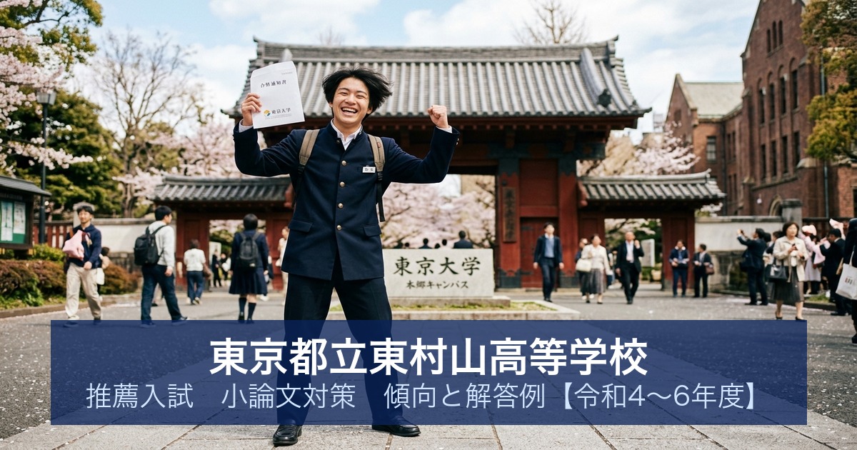東京都立東村山高等学校 推薦入試 小論文対策｜傾向と解答例【令和4〜6年度】