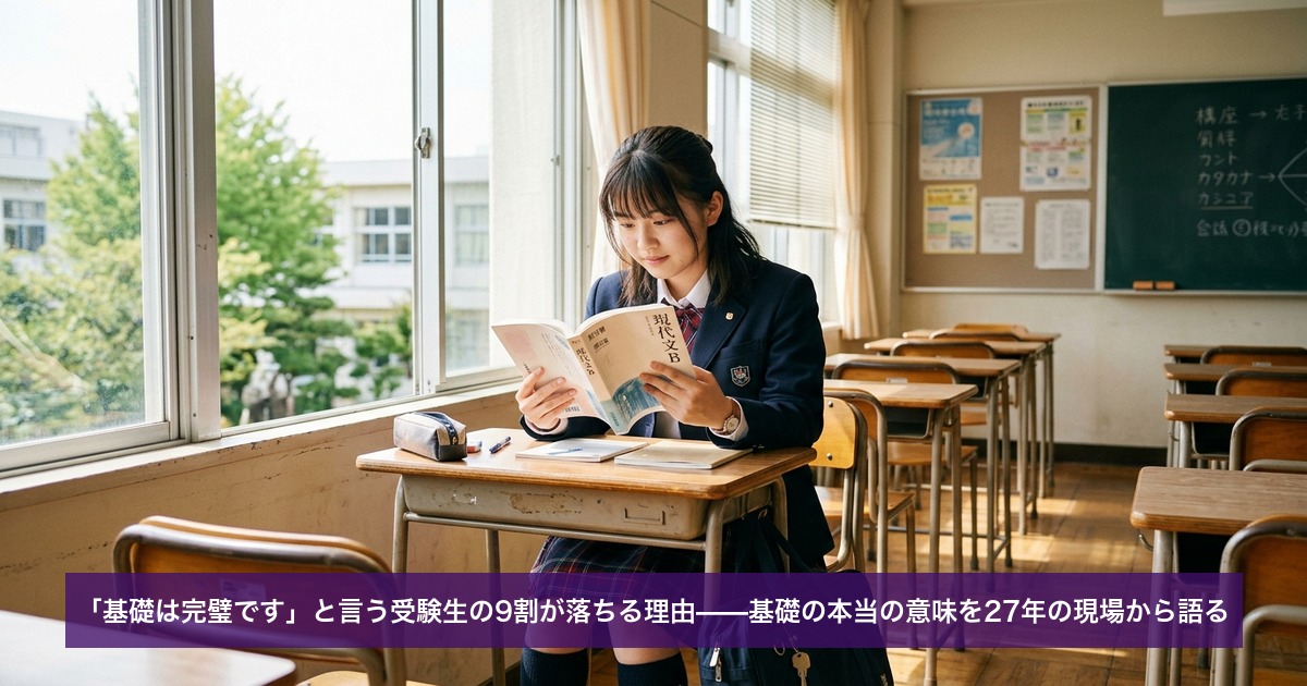 「基礎は完璧です」と言う受験生の9割が落ちる理由——基礎の本当の意味を27年の現場から語る