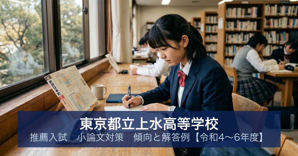 東京都立上水高等学校 推薦入試 小論文対策｜傾向と解答例【令和4〜6年度】