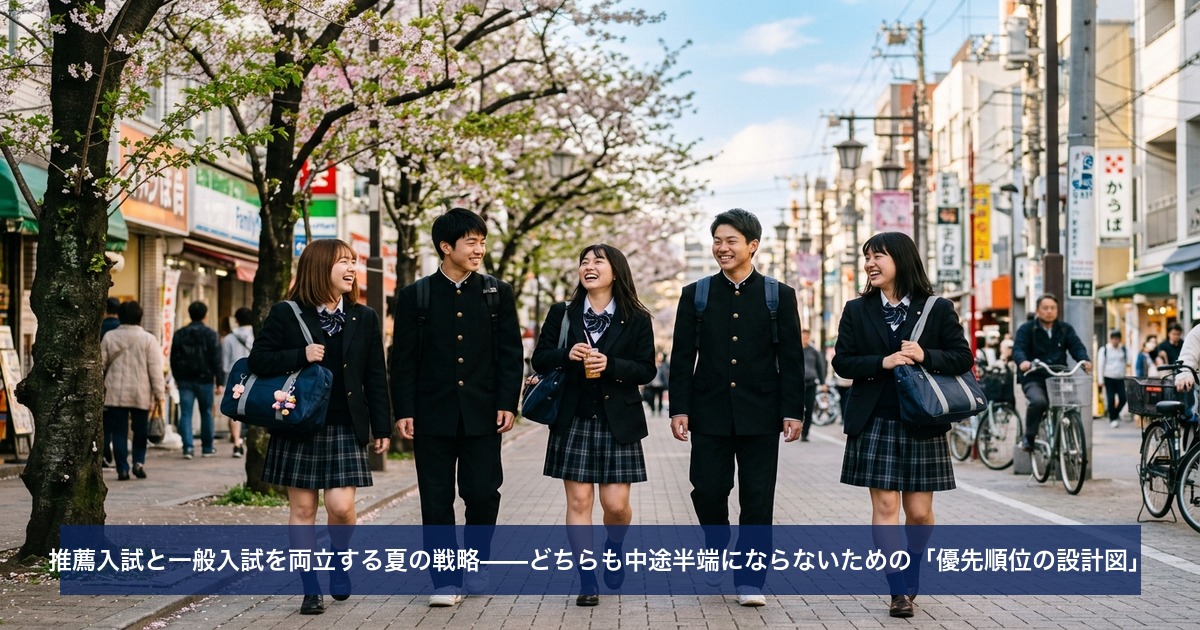 推薦入試と一般入試を両立する夏の戦略——どちらも中途半端にならないための「優先順位の設計図」