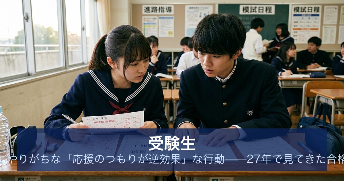 受験生 保護者 夏休みにやりがちな「応援のつもりが逆効果」な行動——27年で見てきた合格を遠ざける言葉