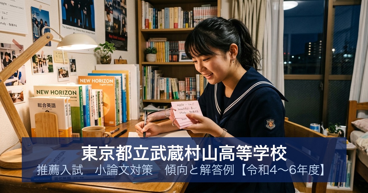 東京都立武蔵村山高等学校 推薦入試 小論文対策｜傾向と解答例【令和4〜6年度】