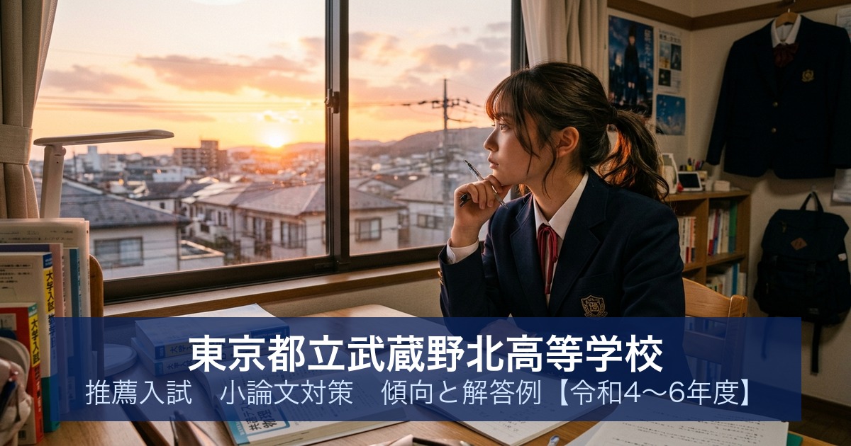 東京都立武蔵野北高等学校 推薦入試 小論文対策｜傾向と解答例【令和4〜6年度】