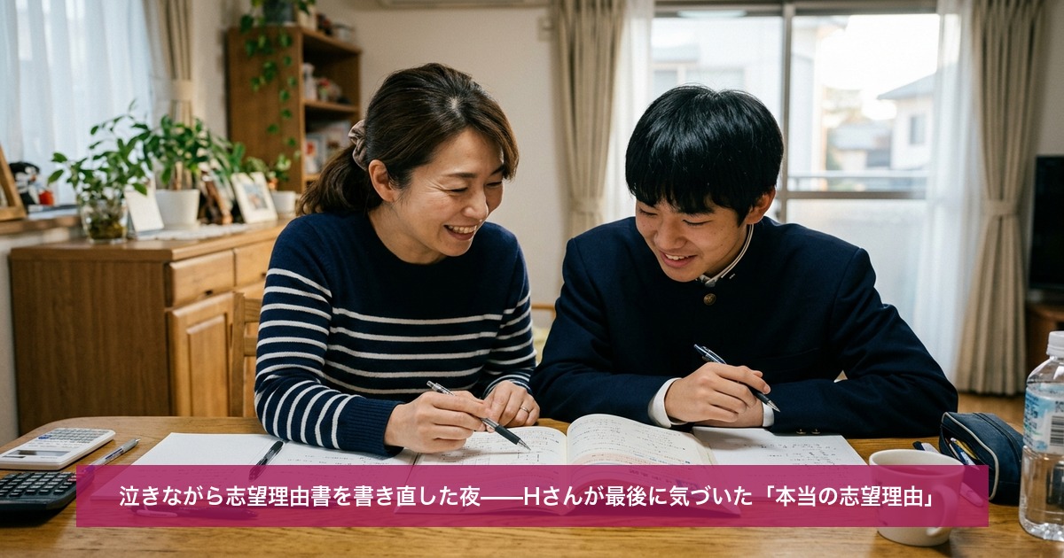 泣きながら志望理由書を書き直した夜——Hさんが最後に気づいた「本当の志望理由」