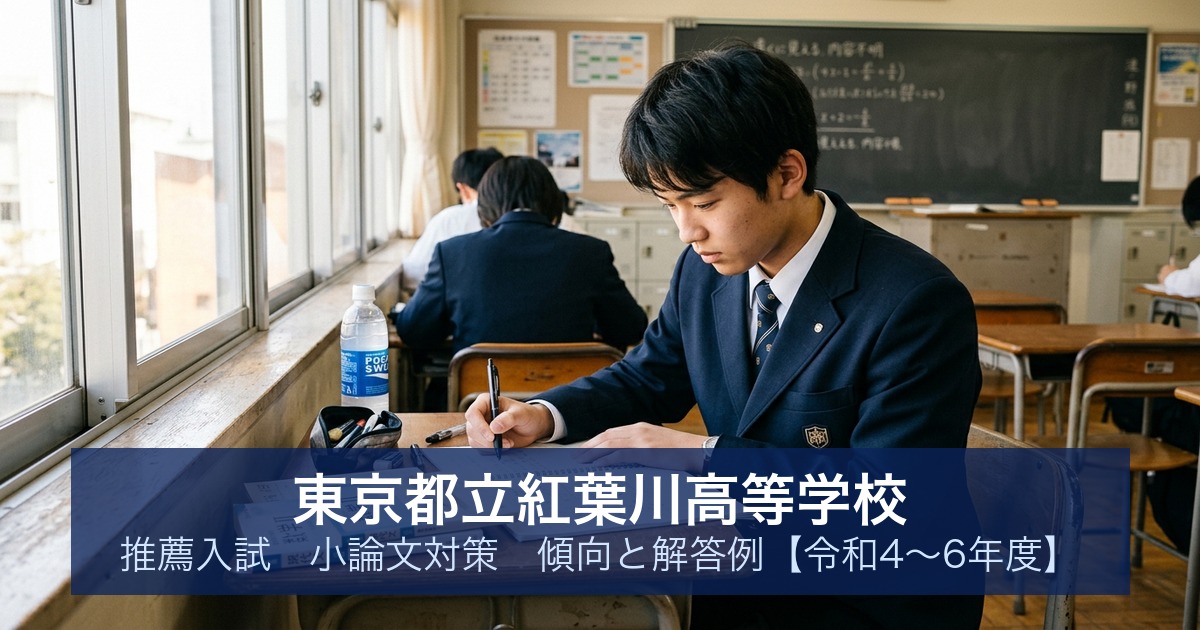 東京都立紅葉川高等学校 推薦入試 小論文対策｜傾向と解答例【令和4〜6年度】
