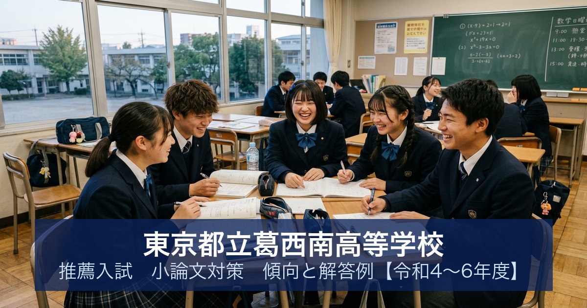 東京都立葛西南高等学校 推薦入試 小論文対策｜傾向と解答例【令和4〜6年度】
