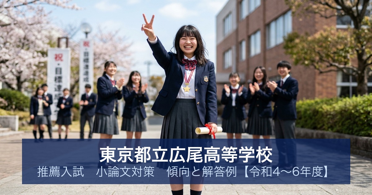 東京都立広尾高等学校 推薦入試 小論文対策｜傾向と解答例【令和4〜6年度】