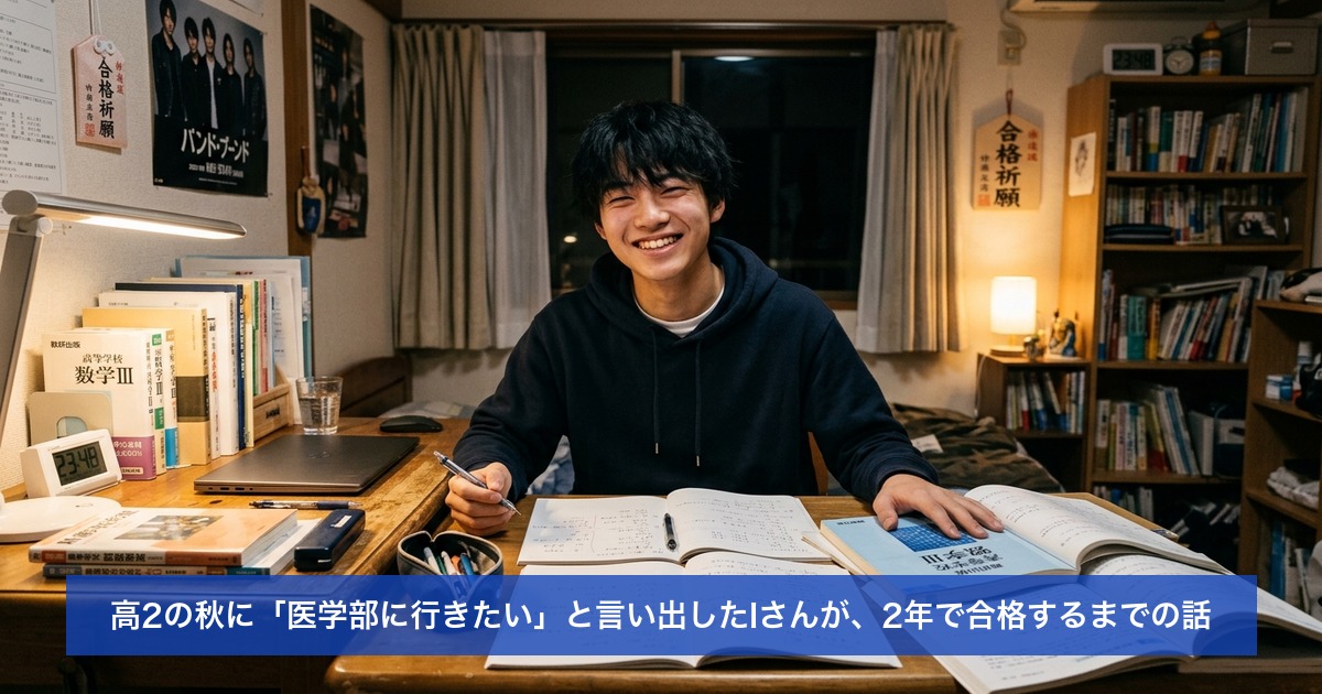 高2の秋に「医学部に行きたい」と言い出したIさんが、2年で合格するまでの話