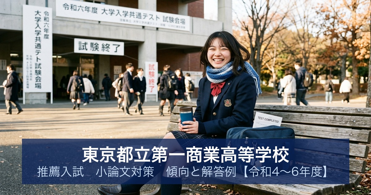 東京都立第一商業高等学校 推薦入試 小論文対策｜傾向と解答例【令和4〜6年度】