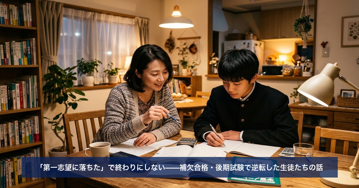 「第一志望に落ちた」で終わりにしない——補欠合格・後期試験で逆転した生徒たちの話