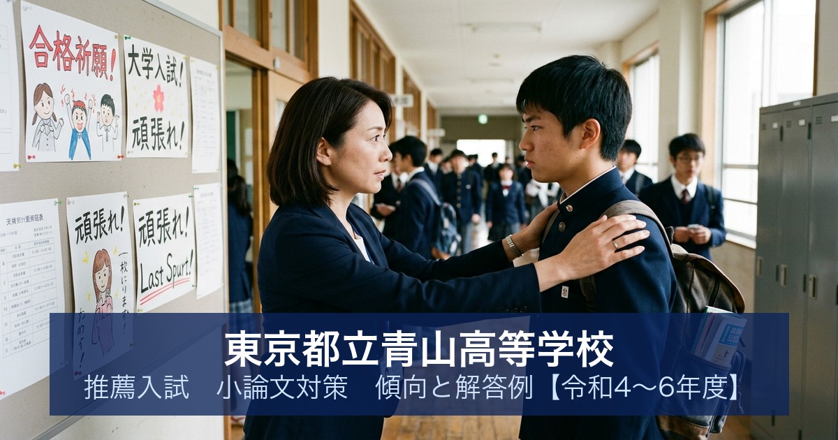 東京都立青山高等学校 推薦入試 小論文対策｜傾向と解答例【令和4〜6年度】