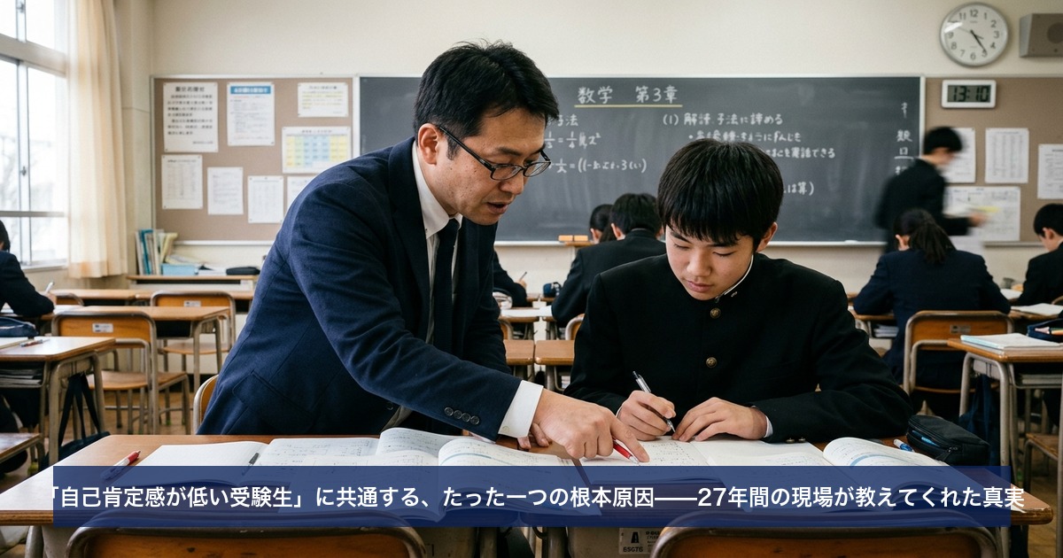 「自己肯定感が低い受験生」に共通する、たった一つの根本原因——27年間の現場が教えてくれた真実