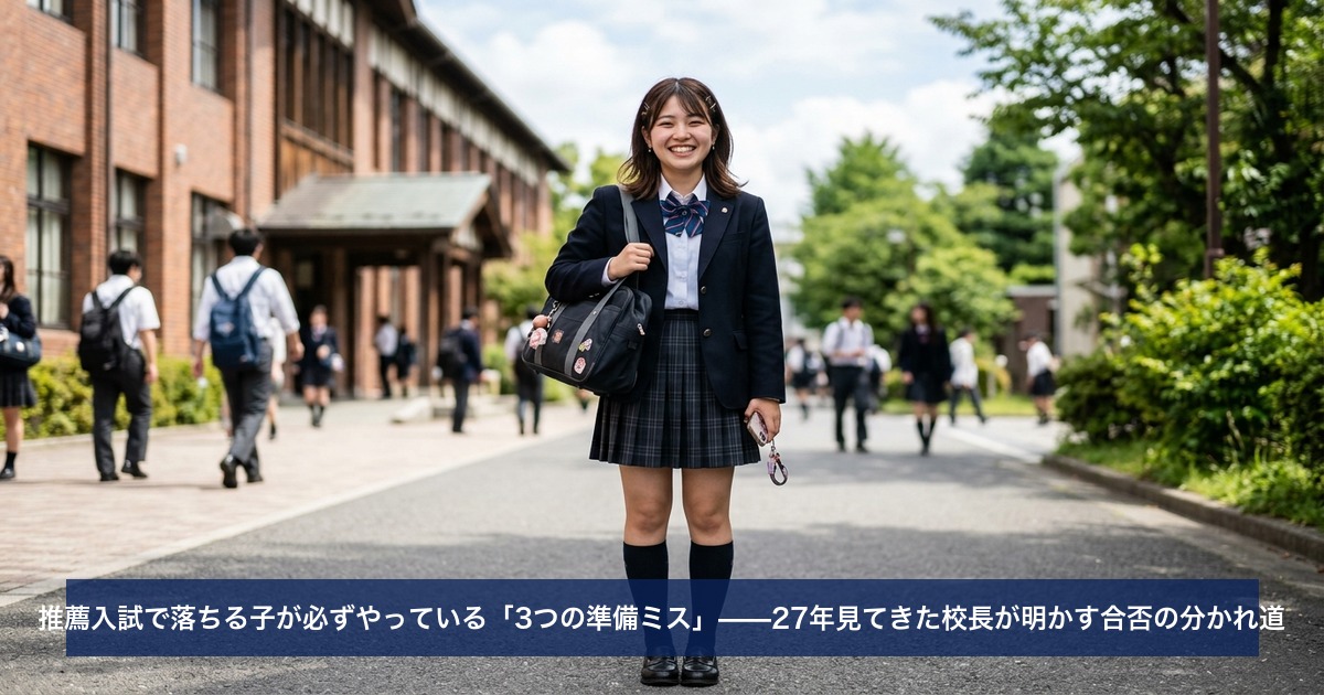 推薦入試で落ちる子が必ずやっている「3つの準備ミス」——27年見てきた校長が明かす合否の分かれ道