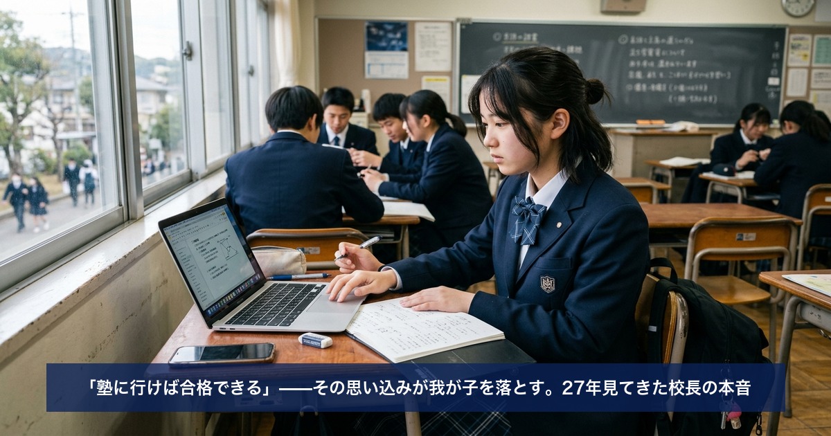 「塾に行けば合格できる」——その思い込みが我が子を落とす。27年見てきた校長の本音