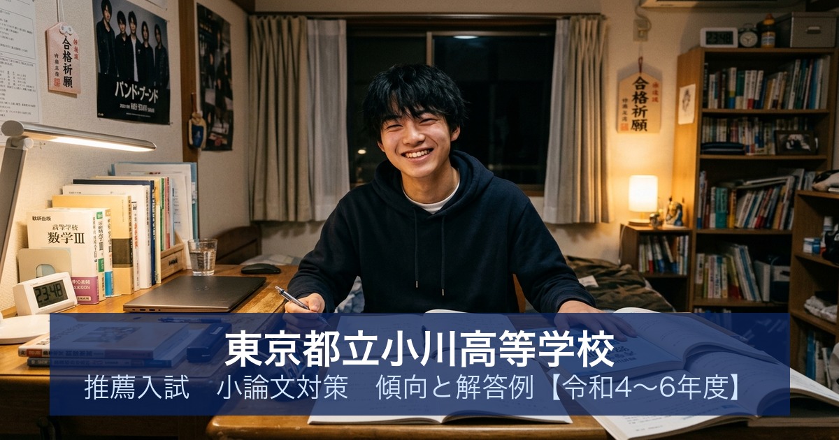 東京都立小川高等学校 推薦入試 小論文対策｜傾向と解答例【令和4〜6年度】
