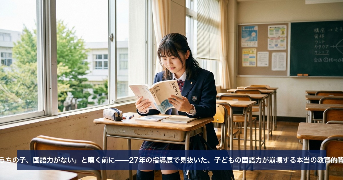 「うちの子、国語力がない」と嘆く前に——27年の指導歴で見抜いた、子どもの国語力が崩壊する本当の教育的背景