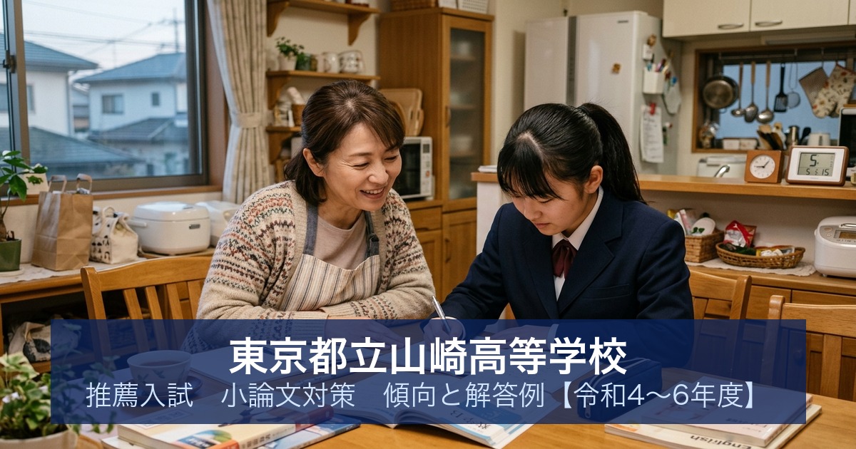東京都立山崎高等学校 推薦入試 小論文対策｜傾向と解答例【令和4〜6年度】