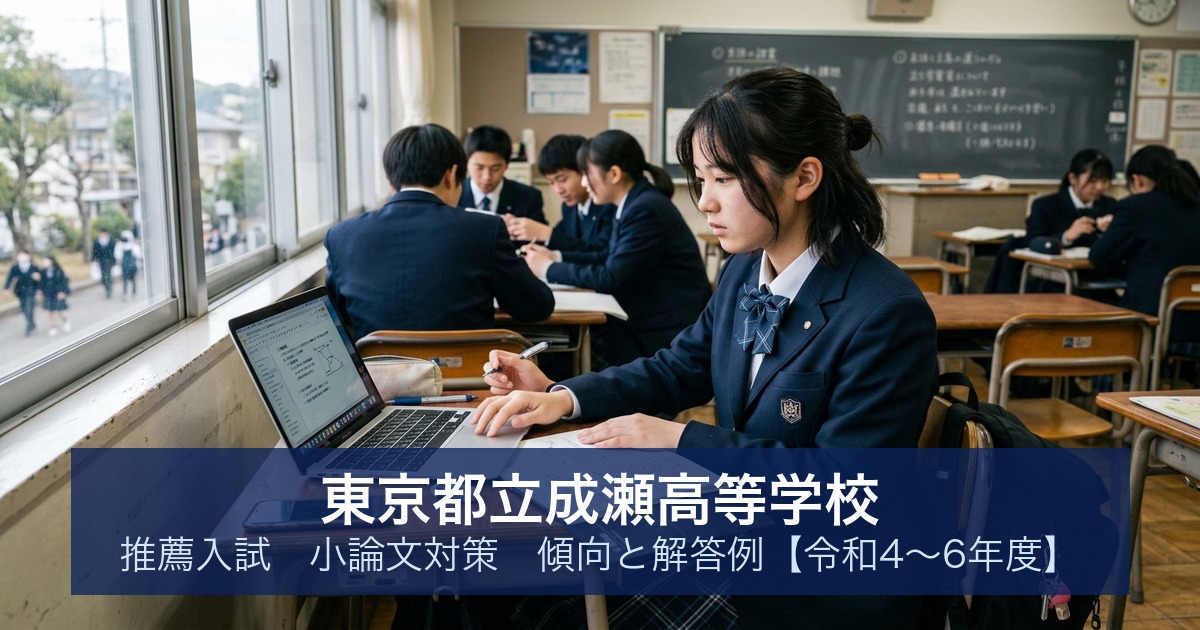 東京都立成瀬高等学校 推薦入試 小論文対策｜傾向と解答例【令和4〜6年度】