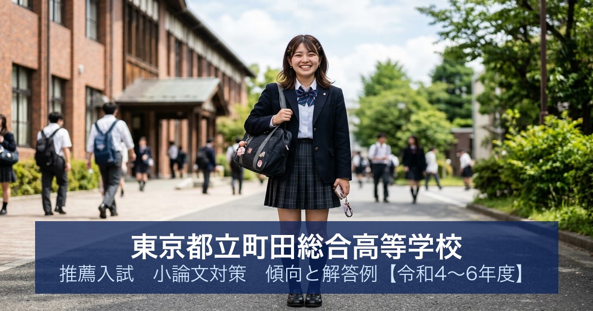 東京都立町田総合高等学校 推薦入試 小論文対策｜傾向と解答例【令和4〜6年度】