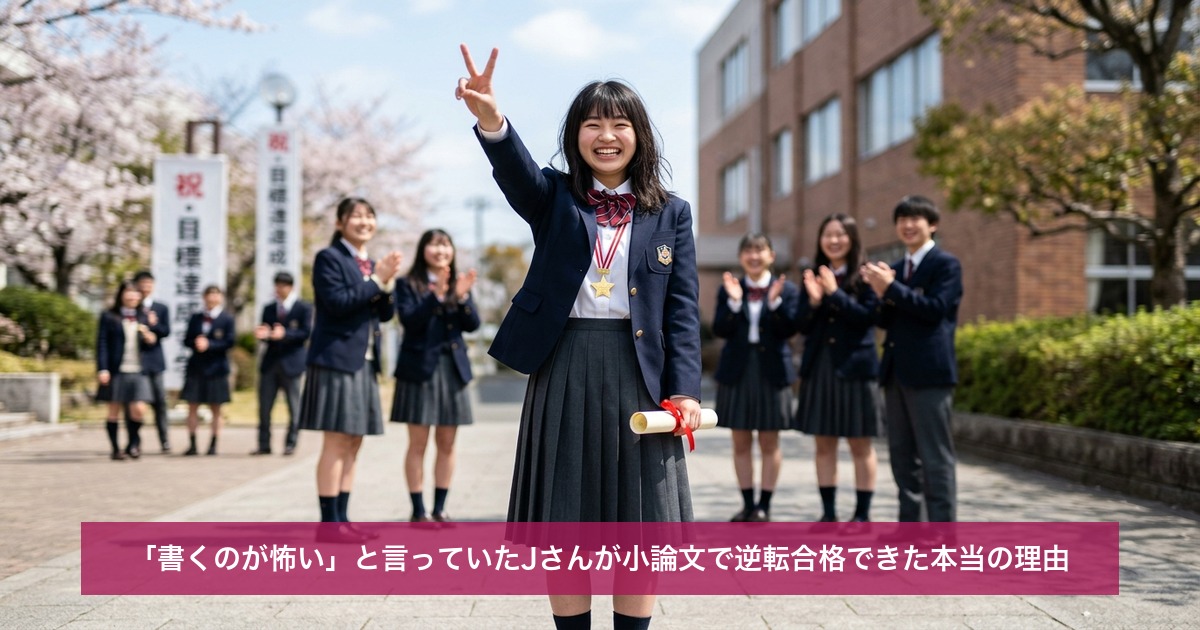 「書くのが怖い」と言っていたJさんが小論文で逆転合格できた本当の理由