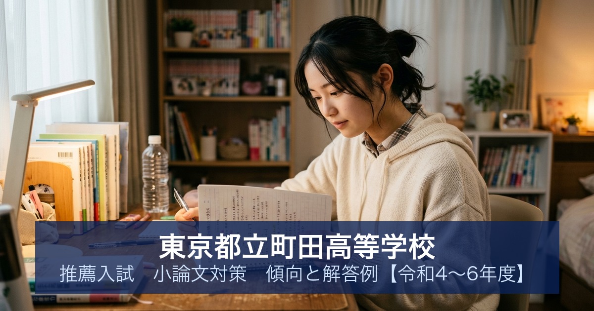 東京都立町田高等学校 推薦入試 小論文対策｜傾向と解答例【令和4〜6年度】