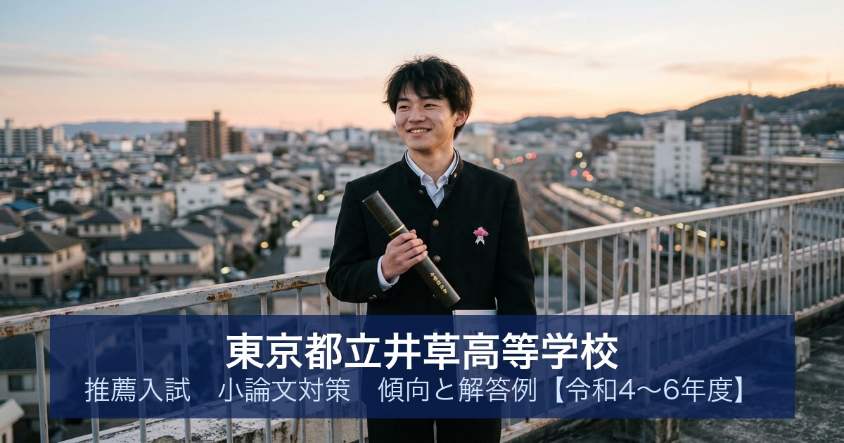 東京都立井草高等学校 推薦入試 小論文対策｜傾向と解答例【令和4〜6年度】