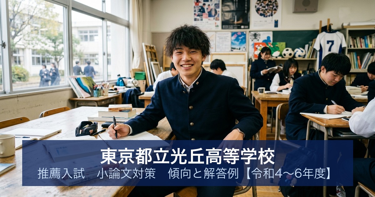 東京都立光丘高等学校 推薦入試 小論文対策｜傾向と解答例【令和4〜6年度】