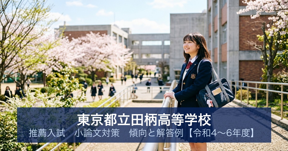 東京都立田柄高等学校 推薦入試 小論文対策｜傾向と解答例【令和4〜6年度】