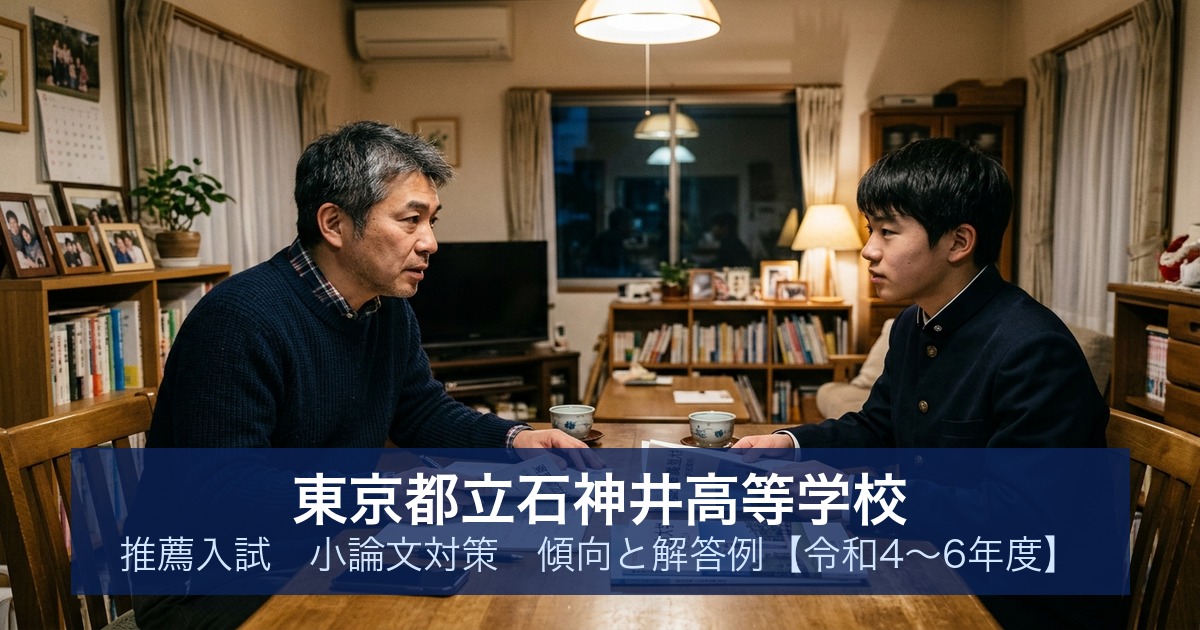 東京都立石神井高等学校 推薦入試 小論文対策｜傾向と解答例【令和4〜6年度】