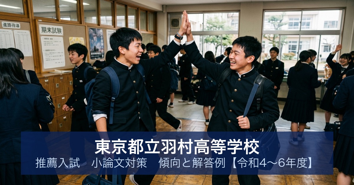 東京都立羽村高等学校 推薦入試 小論文対策｜傾向と解答例【令和4〜6年度】