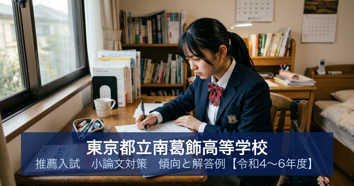 東京都立南葛飾高等学校 推薦入試 小論文対策｜傾向と解答例【令和4〜6年度】