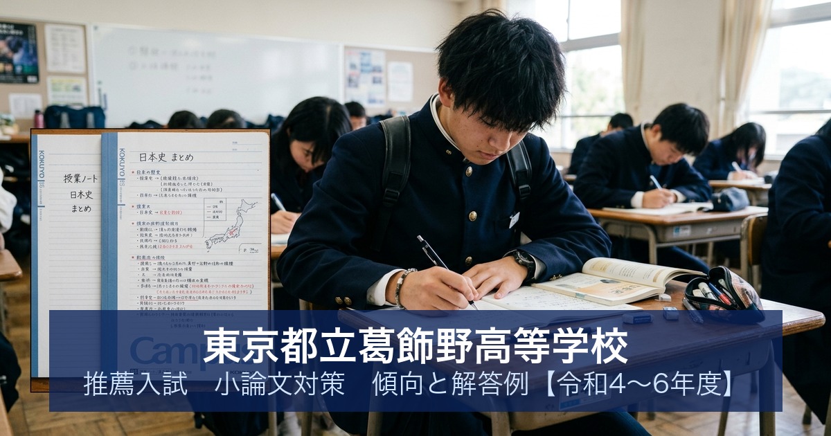 東京都立葛飾野高等学校 推薦入試 小論文対策｜傾向と解答例【令和4〜6年度】