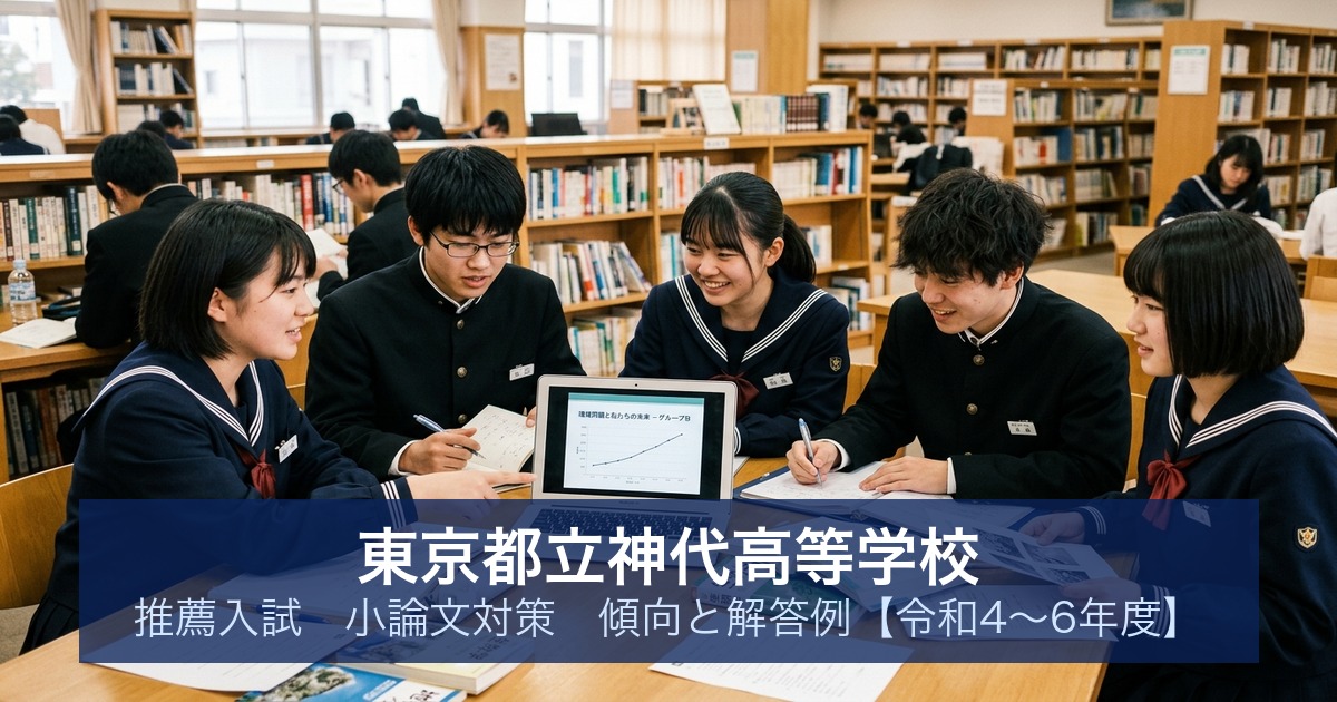 東京都立神代高等学校 推薦入試 小論文対策｜傾向と解答例【令和4〜6年度】