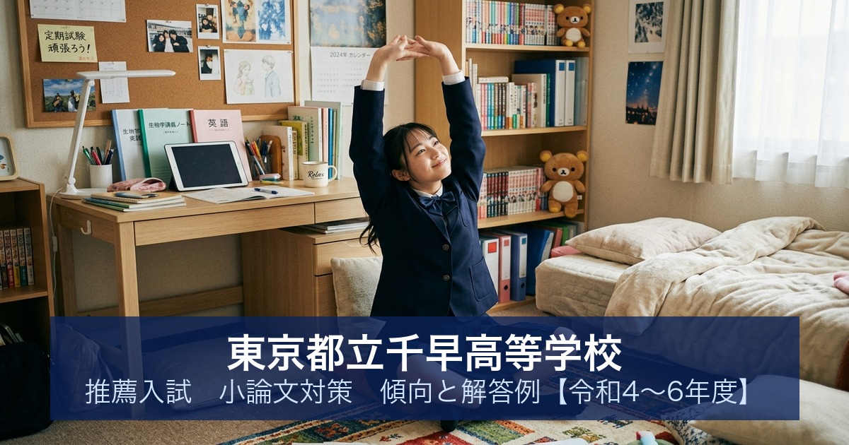 東京都立千早高等学校 推薦入試 小論文対策｜傾向と解答例【令和4〜6年度】