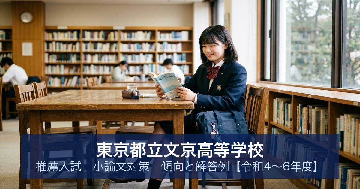 東京都立文京高等学校 推薦入試 小論文対策｜傾向と解答例【令和4〜6年度】